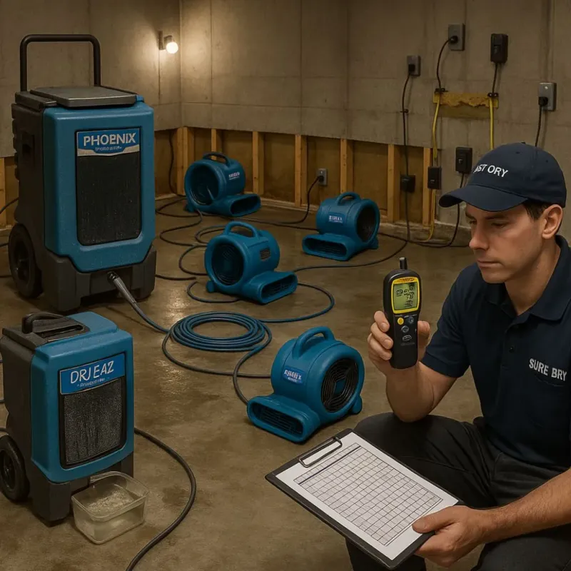 Structural Drying and Dehumidification process in Godfrey, IL